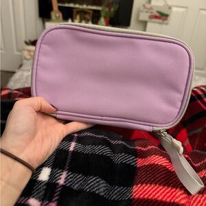 Lavender Purple Zippered Pouch with Wristlet Strap